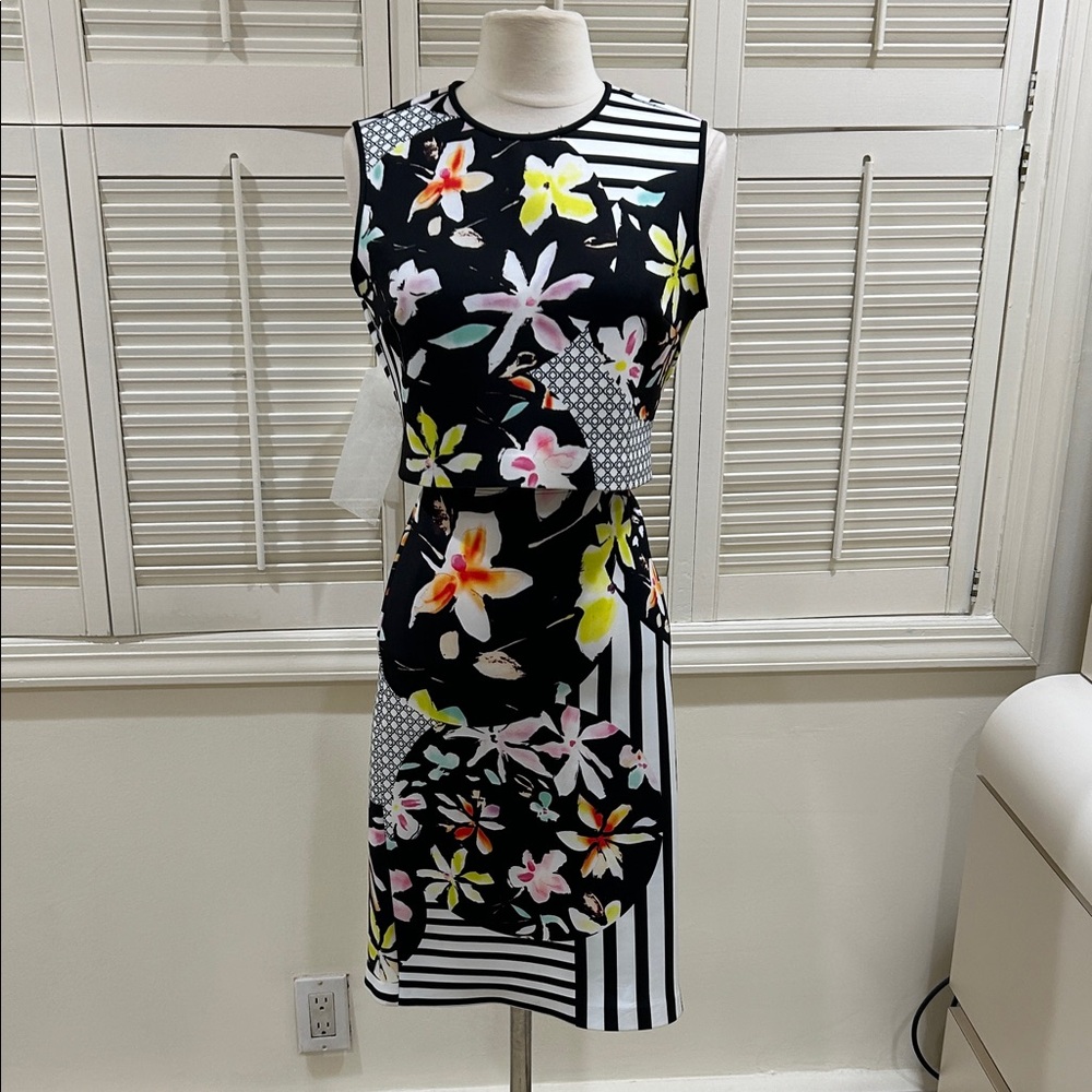 New Clover Canyon Floral and Striped Sleeveless Two Piece Set